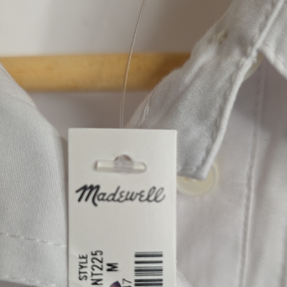 Madewell White Tuxedo Button Down Long Sleeve Shirt Medium - Picture 2 of 10